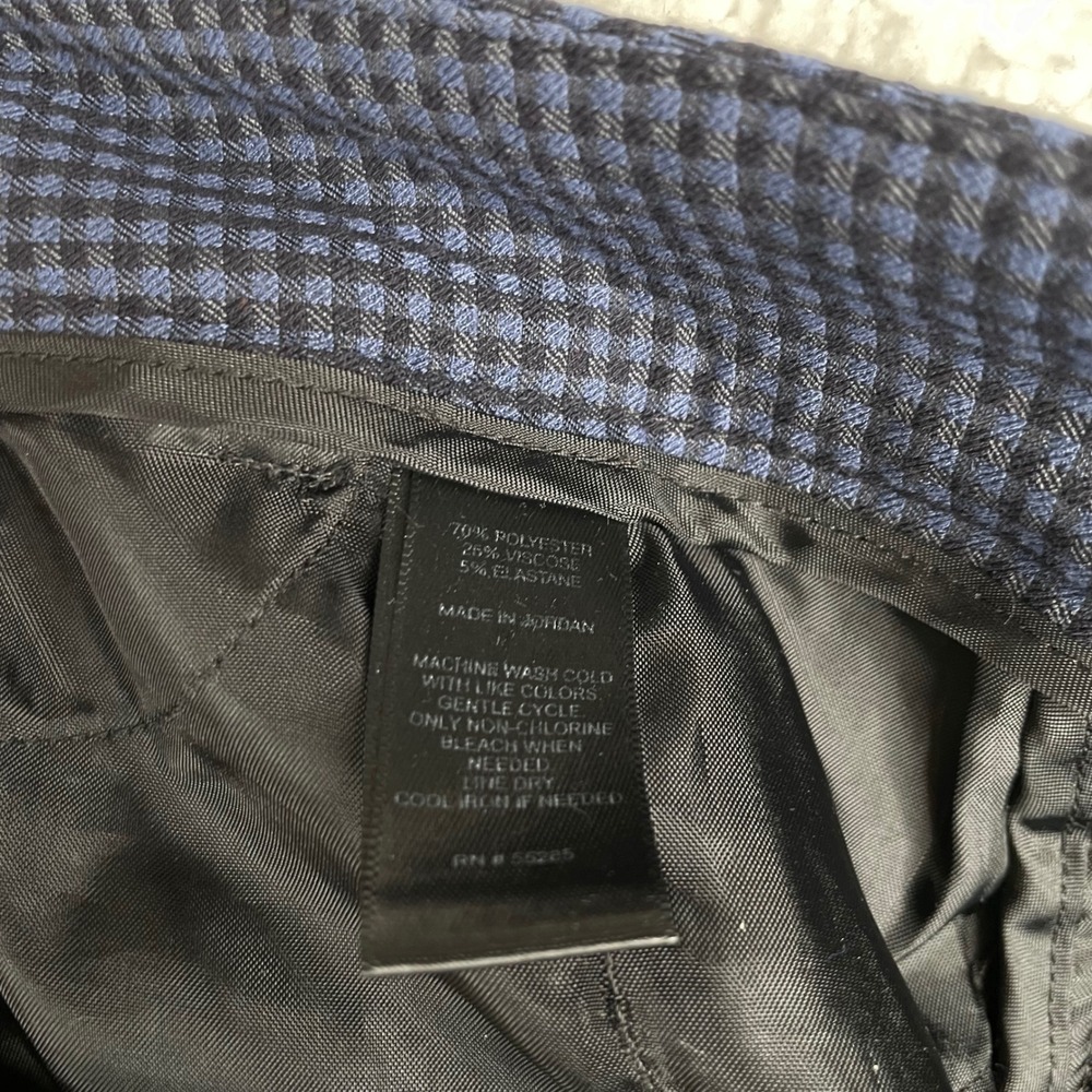 Express Editor Navy Blue Black Micro Check Dress Pants Womens Size 2R Career - Picture 8 of 10